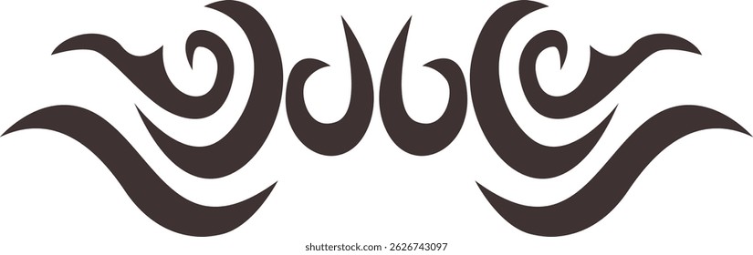 Tribal Tattoo Shape in Black Color Design. Vector Illustration on White Background