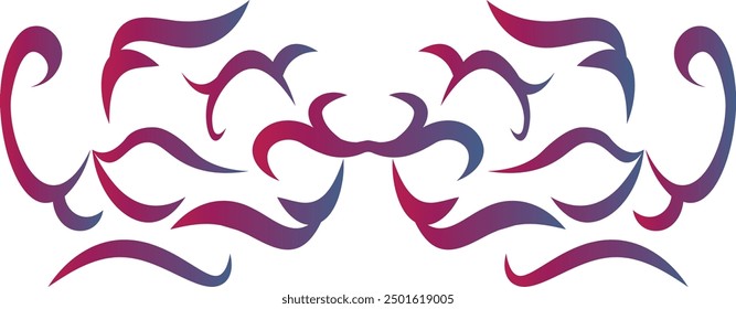 Tribal Tattoo Shape Isolated on White Background. Y2k Streetwear Element Design. Vector Illustration