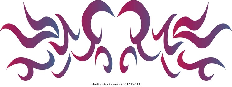 Tribal Tattoo Shape Isolated on White Background. Y2k Streetwear Element Design. Vector Illustration