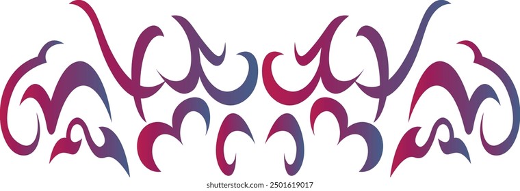 Tribal Tattoo Shape Isolated on White Background. Y2k Streetwear Element Design. Vector Illustration