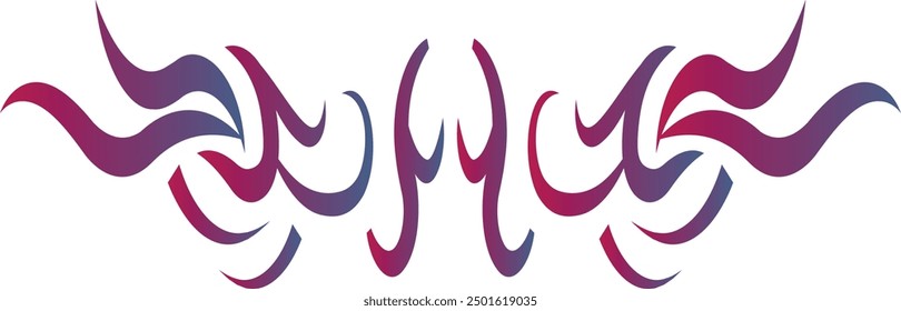 Tribal Tattoo Shape Isolated on White Background. Y2k Streetwear Element Design. Vector Illustration