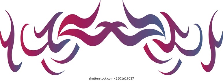 Tribal Tattoo Shape Isolated on White Background. Y2k Streetwear Element Design. Vector Illustration