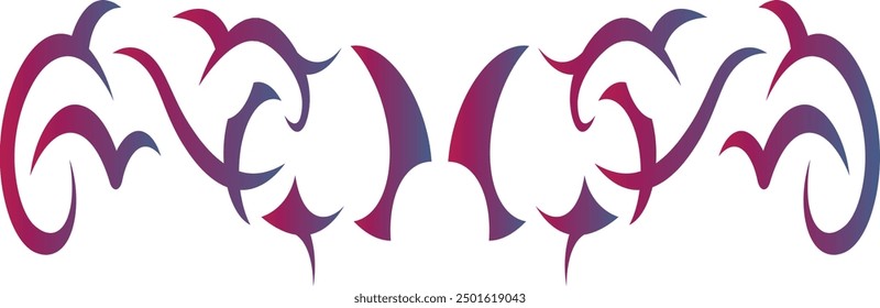 Tribal Tattoo Shape Isolated on White Background. Y2k Streetwear Element Design. Vector Illustration