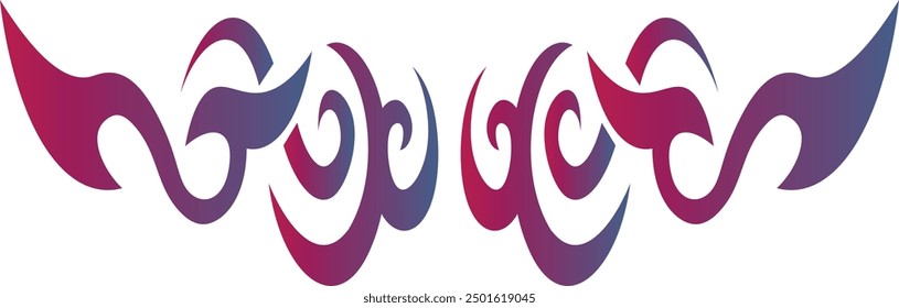 Tribal Tattoo Shape Isolated on White Background. Y2k Streetwear Element Design. Vector Illustration