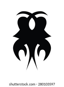 Tribal tattoo shape vector design template. Sleeve art black pattern arm. Simple logo. Designer isolated abstract element for arm, leg, shoulder men and women on white background.
