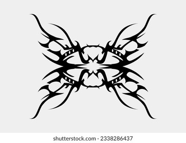 Tatuaje tribal alas simétricas afiladas