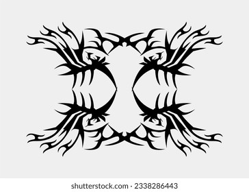 Tribal tattoo sharp symmetrical wings