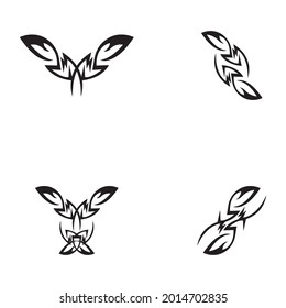 Canto tribal de tatuajes y vector de símbolos