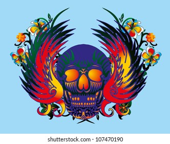 tribal tattoo skull
