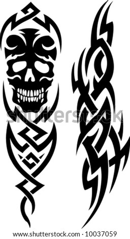 tribal tattoo skull