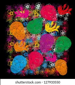 tribal tattoo skull background vector art