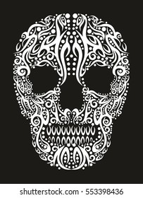 Tribal tattoo skull graphic design vector art