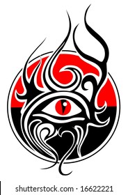 tribal tattoo with snake eye vector file
