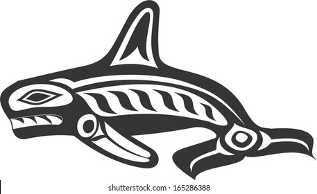 A tribal tattoo style design of a Killer whale
