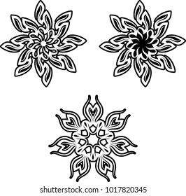 Tribal Tattoo Sun Design Vector Art Illustration