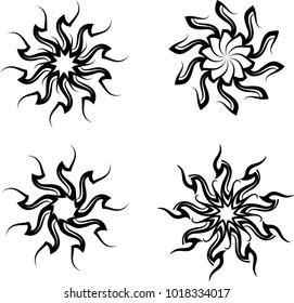 Ilustración de arte del vector de diseño de tatuaje tribal Sun