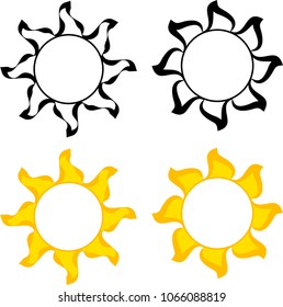 Tribal Tattoo Sun Design Vector Art Illustration