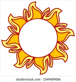 Tribal Tattoo Sun Design Vector Art Illustration