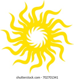 Tribal Tattoo Sun, Flame Tribal Design Vector Illustration