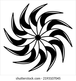 Tribal Tattoo Sun, Sun Flame, Sunburst, Vector Art Illustration