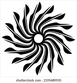 Tribal Tattoo Sun, Sun Flame, Sunburst, Vector Art Illustration