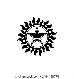 Tribal Tattoo Sun Star Vector Art Illustration