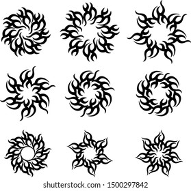 Tribal Tattoo Sun Flame Tribal Design Stock Vector (Royalty Free ...