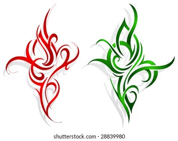 Tribal tattoo swirls