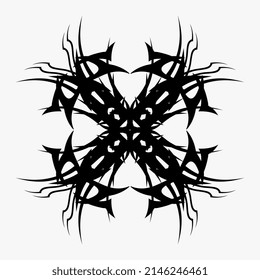 tribal tattoo symmetrical pattern vector for decoration