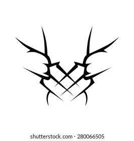 tribal tattoo thorn pattern design art, abstract pattern design template on white background.