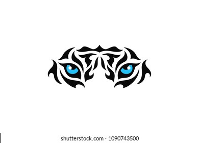 Tribal Tattoo with Tiger Eyes