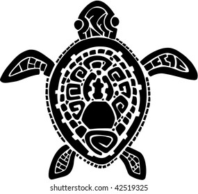 Tribal Tattoo Turtle Vector Illustration