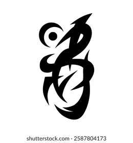 Tribal tattoo with various ethnic styles including Maori, Gothic and Celtic