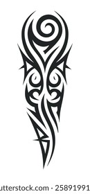 Tribal tattoo vector art design, tattoo tribal abstract sleeve, sketch art design isolated on white background.