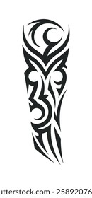 Tribal tattoo vector art design, tattoo tribal abstract sleeve, sketch art design isolated on white background.