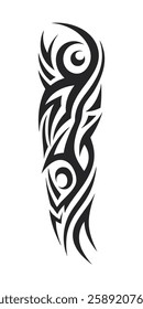 Tribal tattoo vector art design, tattoo tribal abstract sleeve, sketch art design isolated on white background.