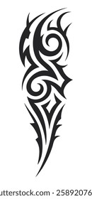 Tribal tattoo vector art design, tattoo tribal abstract sleeve, sketch art design isolated on white background.