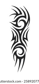 Tribal tattoo vector art design, tattoo tribal abstract sleeve, sketch art design isolated on white background.