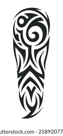 Tribal tattoo vector art design, tattoo tribal abstract sleeve, sketch art design isolated on white background.