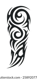 Tribal tattoo vector art design, tattoo tribal abstract sleeve, sketch art design isolated on white background.