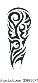 Tribal tattoo vector art design, tattoo tribal abstract sleeve, sketch art design isolated on white background.
