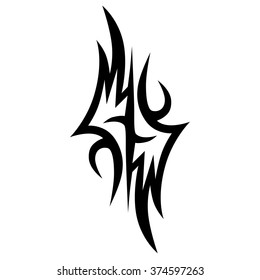 tribal tattoo vector art design pattern abstract element vintage on white background
