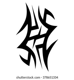 tribal tattoo vector art design pattern abstract element vintage on white background