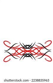 Tribal tattoo vector design or black red color symbol