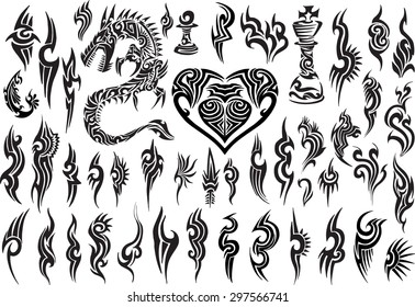 Tribal Tattoo Vector Design Set 