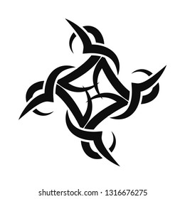 Tribal tattoo vector design sketch. Art cross pattern. Simple logo
