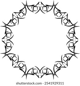 tribal tattoo vector design Sketch illustration. illustration Single frame pattern. Abstract black line elements form a circle. Tribal Tattoo Bracelet. Vector motif tribal tattoo, sharp, gothic and sp