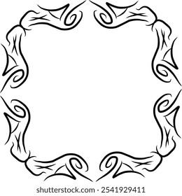 tribal tattoo vector design Sketch illustration. illustration Single frame pattern. Abstract black line elements form a circle. Tribal Tattoo Bracelet. Vector motif tribal tattoo, sharp.