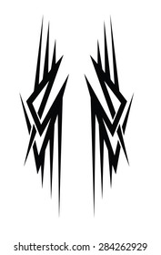 Tribal tattoo vector design sketch. Sleeve art abstract pattern arm. Simple logo on white background. Designer isolated abstract element for arm, leg, shoulder men and women.