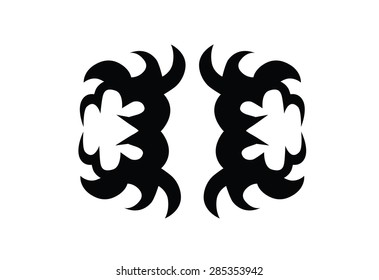 Tribal tattoo vector design sketch. Sleeve art abstract pattern arm. Simple logo on white background. Designer isolated abstract element for arm, leg, shoulder men and women.